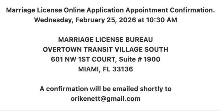 Marriage License Appointment